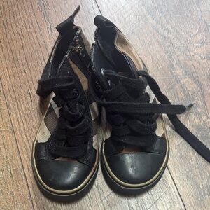 Burberry Black and Tan Kids Sneakers